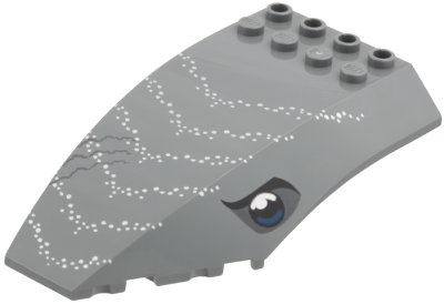 LEGO part Windscreen 10 x 6 x 2 Curved with Shark Eyes Pattern (45705pb002)