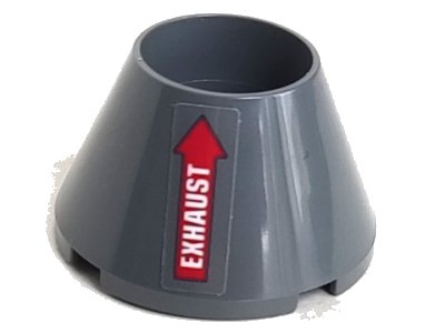LEGO onderdeel Cone 4 x 4 x 2 Hollow No Studs with Red Arrow and White 'EXHAUST' Pattern Model Left Side (Sticker) - Set 70916 (4742pb006L)