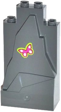 LEGO part Rock Panel 2 x 4 x 6 with Magenta and White Butterfly Pattern (Sticker) - Set 41033 47847pb005