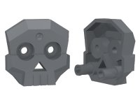 LEGO part Rock Skull 1 x 4 x 3 Relief with Two Pins 47990