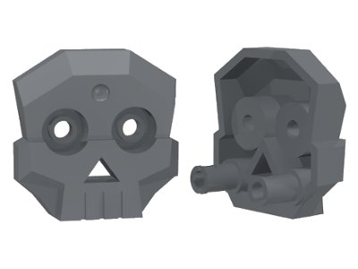 LEGO part Rock Skull 1 x 4 x 3 Relief with Two Pins (47990)