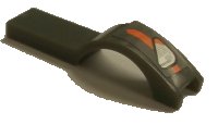 LEGO part Vehicle, Mudguard 1 x 4 1/2 with Headlight and Orange Stripe Pattern Model Left Side (Sticker) - Set 8154 50947pb031L