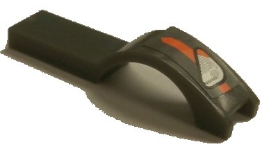 LEGO part Vehicle, Mudguard 1 x 4 1/2 with Headlight and Orange Stripe Pattern Model Left Side (Sticker) - Set 8154 (50947pb031L)