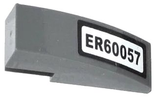 LEGO onderdeel Slope, Curved 3 x 1 with 'ER60057' on White Background Pattern (Sticker) - Set 60057 (50950pb073)