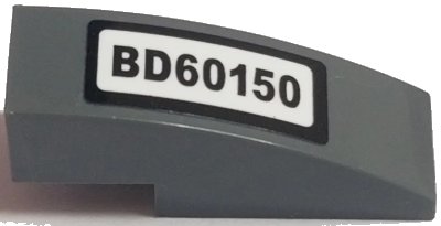 LEGO onderdeel Slope, Curved 3 x 1 with 'BD60150' Pattern (Sticker) - Set 60150 (50950pb119)