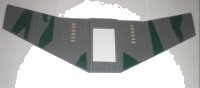 LEGO onderdeel Wing Plate 20 x 56 with 6 x 10 Cutout and No Holes with Camouflage Pattern (Stickers) - Set 7683 54093pb01