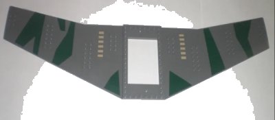 LEGO onderdeel Wing Plate 20 x 56 with 6 x 10 Cutout and No Holes with Camouflage Pattern (Stickers) - Set 7683 (54093pb01)