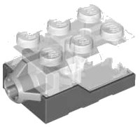 LEGO onderdeel Electric, Light Brick 2 x 3 x 1 1/3 with Trans-Clear Top and Yellow LED Light (Glows Orange) 54930c02