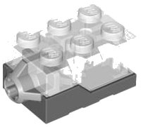 LEGO part Electric, Light Brick 2 x 3 x 1 1/3 with Trans-Clear Top and Yellow LED Light (Glows Orange) (54930c02)