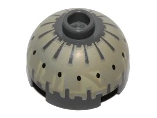 LEGO onderdeel Brick, Round 2 x 2 Dome Top with Black Spots on Tan Pattern (Buzz Droid) (553pb019)
