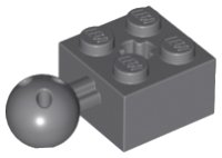 LEGO onderdeel Technic, Brick Modified 2 x 2 with Ball Joint and Axle Hole with 6 Holes in Ball 57909b