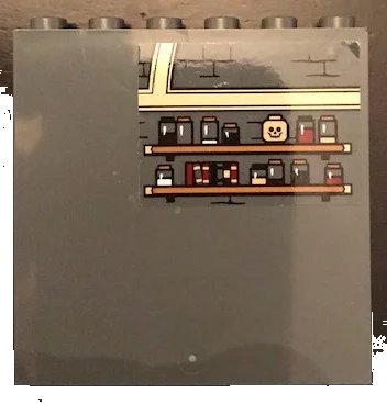 LEGO onderdeel Panel 1 x 6 x 5 with Skull, Jars and Books on Shelves Pattern (Sticker) - Set 71043 (59349pb163)