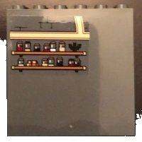LEGO part Panel 1 x 6 x 5 with Bat, Jars and Books on Shelves Pattern (Sticker) - Set 71043 59349pb164