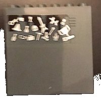 LEGO onderdeel Panel 1 x 6 x 5 with Guitar, Wand, Trophy and Key Pattern (Sticker) - Set 71043 59349pb165