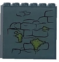 LEGO onderdeel Panel 1 x 6 x 5 with Stone Wall and Green Moss Pattern (Sticker) - Set 75947 59349pb260