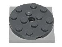 LEGO part Turntable 4 x 4 x 2/3 with Light Bluish Gray Square Base, Free-Spinning (60474 / 61485) 60474c02