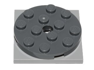 LEGO onderdeel Turntable 4 x 4 x 2/3 with Light Bluish Gray Square Base, Free-Spinning (60474 / 61485) (60474c02)