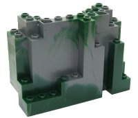 LEGO onderdeel Rock Panel 4 x 10 x 6 Rectangular (BURP) with Marbled Dark Green Pattern 6082pb01