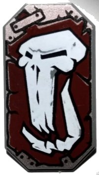 LEGO onderdeel Minifigure, Shield Octagonal Long  with Troll Skull Pattern 61856pb01