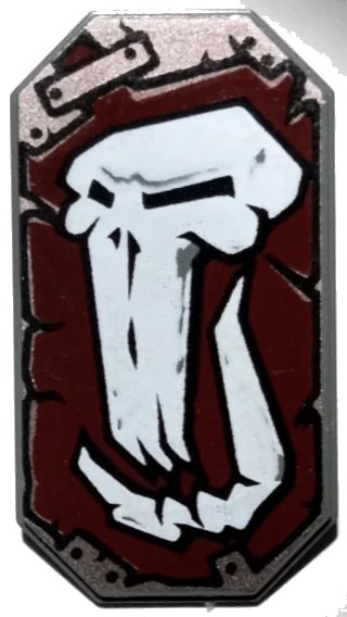 LEGO onderdeel Minifigure, Shield Octagonal Long  with Troll Skull Pattern (61856pb01)