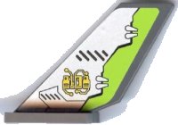 LEGO onderdeel Tail Shuttle with Circuitry and Lime Edge Pattern on Both Sides (Stickers) - Set 8108 6239pb028