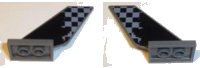 LEGO part Tail Shuttle with Light Bluish Gray Checkered Pattern on Both Sides (Stickers) - Set 42002 6239pb064