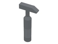 LEGO part Minifigure, Utensil Tool Cross Pein Hammer - 6-Rib Handle 6246b