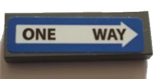 LEGO onderdeel Tile 1 x 3 with Black 'ONE WAY' in White Arrow on Blue Background Pattern (Sticker) - Set 75827 (63864pb076)