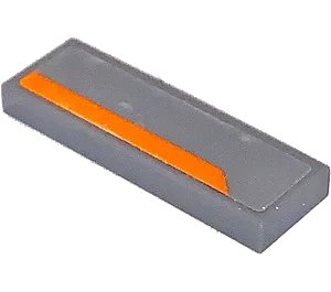 LEGO onderdeel Tile 1 x 3 with Orange Stripe on Dark Bluish Gray Background Pattern Model Left Side (Sticker) - Set 75892 (63864pb124L)