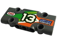 LEGO part Technic, Panel Plate 3 x 7 x 1 with Number 13, 'iNDi KATOR' and 'SiDE MIRRORS' Pattern Model Left Side (Sticker) - Set 42129 71709pb005L