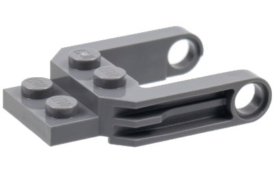 LEGO part Vehicle, Base 2 x 2 x 2/3 Wheel Fork with 2 Arms and Pin Holes (77598)