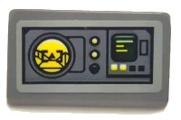 LEGO part Slope 30 1 x 2 x 2/3 with Control Panel with Buttons, Yellow Radar Screen, and Dark Green Readout Pattern (Sticker) - Set 75150 85984pb327