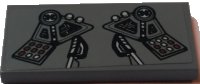 LEGO part Tile 2 x 4 with Control Panels and Control Sticks Pattern (Sticker) - Set 75038 87079pb0418