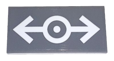 LEGO onderdeel Tile 2 x 4 with Train Logo White Pattern (Sticker) - Set 60198 (87079pb0699)