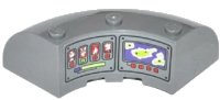 LEGO onderdeel Brick, Round Corner 6 x 6 x 2 with Gauges, Numbered Buttons and Map Screen Pattern (Sticker) - Set 70504 87559pb01R