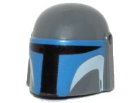LEGO onderdeel Minifigure, Headgear Helmet with Holes, SW Mandalorian with Blue and White Pattern 87610pb02