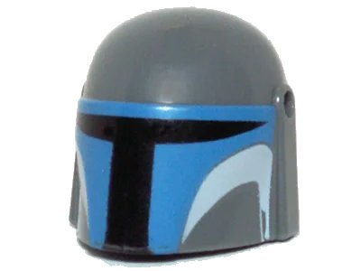 LEGO onderdeel Minifigure, Headgear Helmet with Holes, SW Mandalorian with Blue and White Pattern (87610pb02)