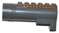 LEGO part Air Blast Launcher Receiver (Racers) with Red Lines and Green and Lime Stripes Pattern on Both Sides (Stickers) - Set 7967 87944pb04