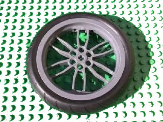 LEGO onderdeel Wheel 75mm D. x 17mm Motorcycle with Black Tire 94.2mm D. x 22mm Motorcycle Racing Tread (88517 / 88516) (88517c01)