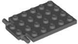LEGO part Plate, Modified 4 x 6 with Trap Door Hinge (Long Pins) (92099)