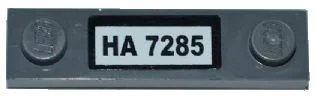 LEGO onderdeel Plate, Modified 1 x 4 with 2 Studs without Groove with 'HA 7285' Pattern (Sticker) - Set 7285 (92593pb004)