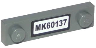 LEGO onderdeel Plate, Modified 1 x 4 with 2 Studs without Groove with 'MK60137' Pattern (Sticker) - Set 60137 (92593pb032)
