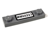 LEGO part Plate, Modified 1 x 4 with 2 Studs without Groove with 'MM60223' Pattern (Sticker) - Set 60223 92593pb035