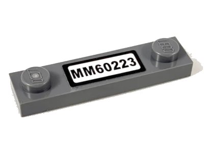 LEGO onderdeel Plate, Modified 1 x 4 with 2 Studs without Groove with 'MM60223' Pattern (Sticker) - Set 60223 (92593pb035)