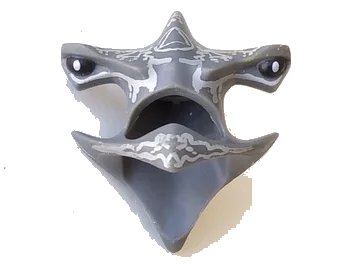 LEGO onderdeel Minifigure, Headgear Head Cover, Hammerhead Shark with Black Eyes and Light Bluish Gray Lines Pattern (92943pb01)