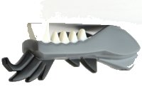 LEGO part Dragon Head (Ninjago) Jaw Lower with White Teeth and Black Spines Pattern 93072pb04