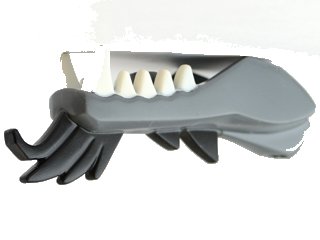 LEGO part Dragon Head (Ninjago) Jaw Lower with White Teeth and Black Spines Pattern (93072pb04)