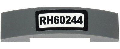 LEGO part Slope, Curved 4 x 1 x 2/3 Double with 'RH60244' Pattern (Sticker) - Set 60244 (93273pb123)