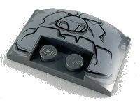 LEGO part Wedge 3 x 4 x 2/3 Triple Curved with Light Bluish Gray Rock Creature Face Pattern 93604pb005