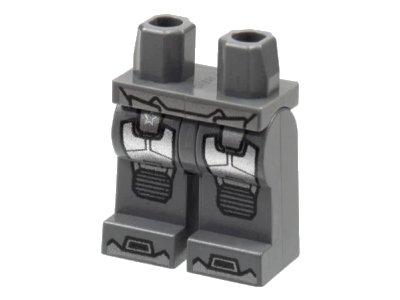 LEGO onderdeel Hips and Legs with Iron Man Silver Knee Plates and Boots Pattern (970c00pb0237)